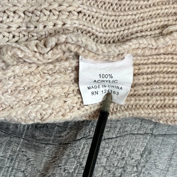 Jon & Anna Cream Pointelle Knit Cropped Sweater - Size M - Boho Coastal Academia - Picture 10 of 15